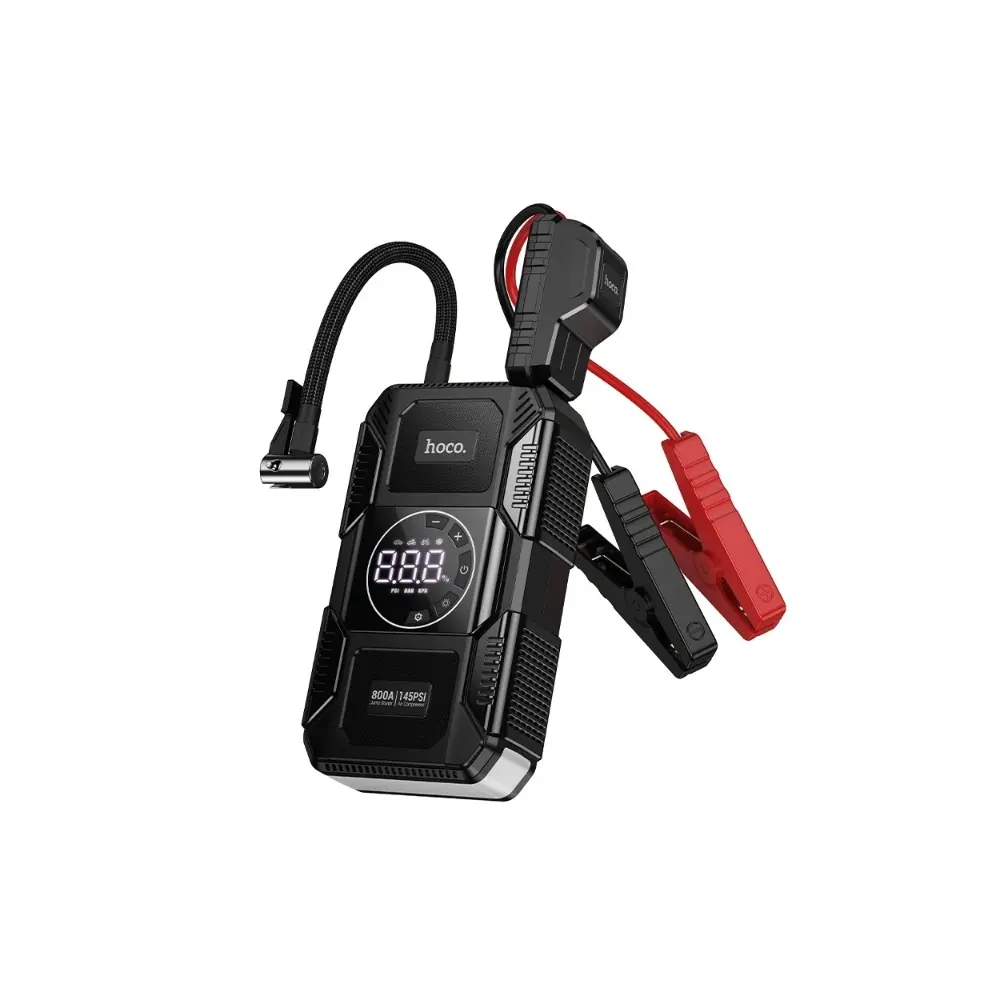 Hoco QS6 Intelligent Air Pump, Emergency Car Jump Starter with 8000 mAh Power Bank