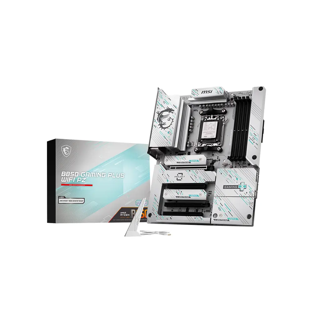 MSI B850 Gaming Plus WIFI PZ, AMD B850, Socket AM5, Back-Connect Design, Frozr Guard Heatsink, DDR5 8200+ MHz (OC), 5G LAN, Wi-Fi 7, PCIe 5.0 - AMD Motherboard
