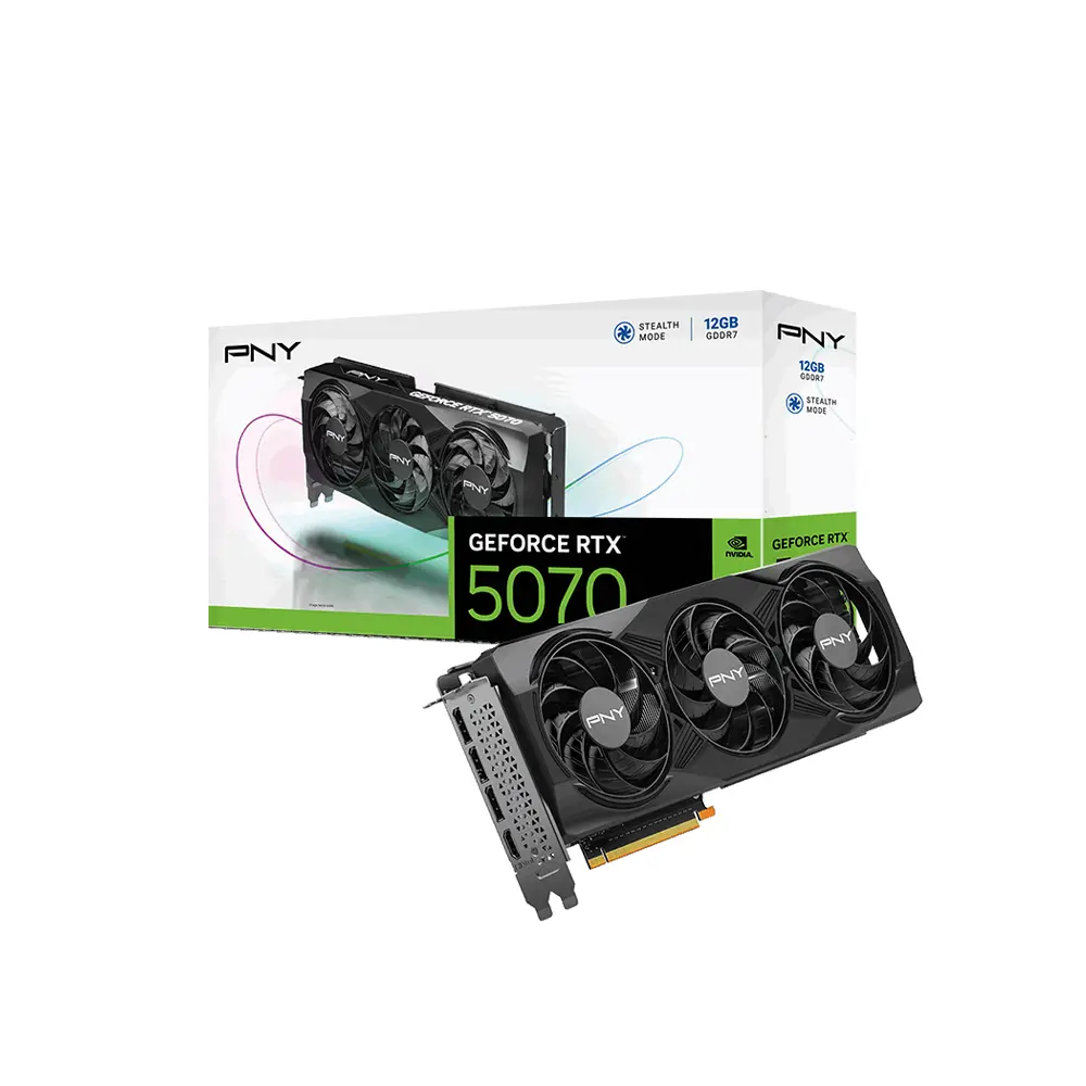 PNY GeForce RTX 5070 Triple Fan 12GB GDDR7 192Bit - Black Graphic Card