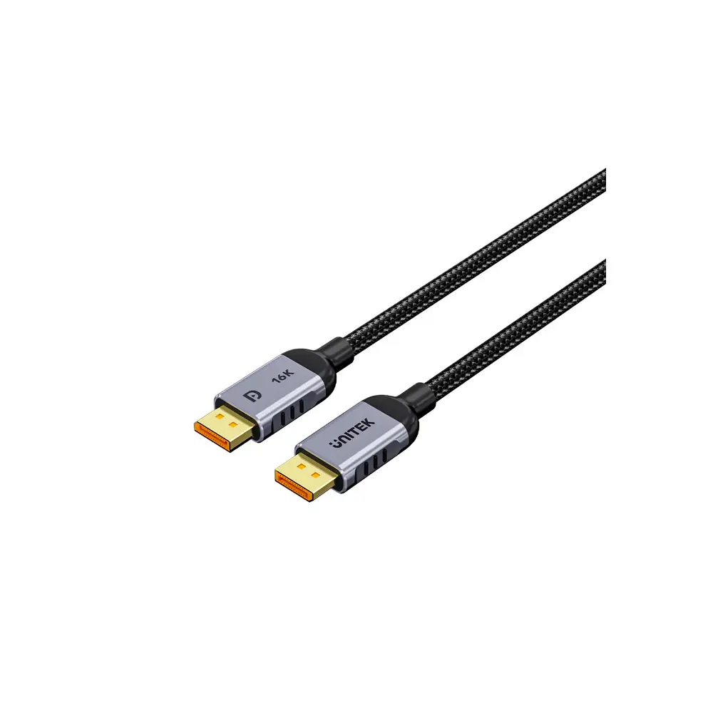 Unitek 8K@120Hz DisplayPort 2.1, 1M, 80Gbps bandwidth, 16K@60Hz (4K@240Hz, 2K@360Hz) Dynamic HDR, DSC1.2a, HDCP 2.2 - Gaming DisplayPort Cable
