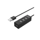 Unitek 4 Ports USB 2.0 Hub (80cm Cable), 4-Port USB Expansion Hub, USB 2.0 480Mbps Speed, Charge and Transfer Data - Black