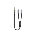 Unitek 3.5MM Aux Audio Cable with Two Female Socket For Audio Sharing - Black Y Cable