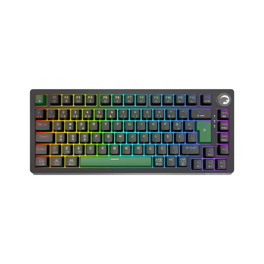 Gamepower HE80 8K, 83 Keys Tactile Magnetic Switch RGB Wired Black Gaming Keyboard
