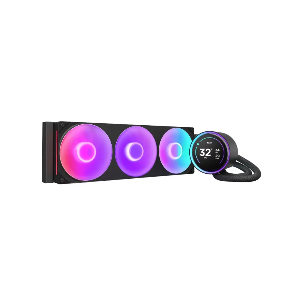 NZXT Kraken Elite 360mm RGB AIO Black Liquid Cooler with 2.72" IPS LCD & RGB