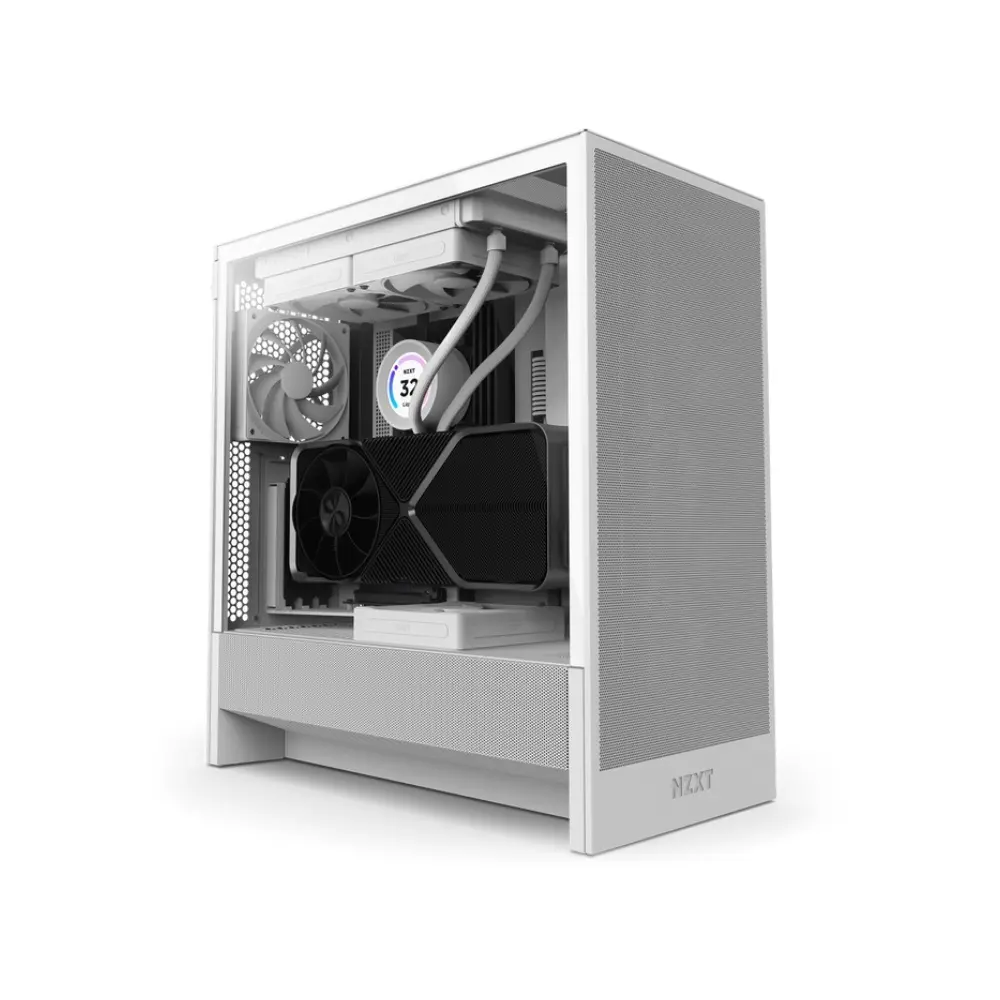 NZXT H5 Flow H Series Mid-Tower ATX Airflow Case - White