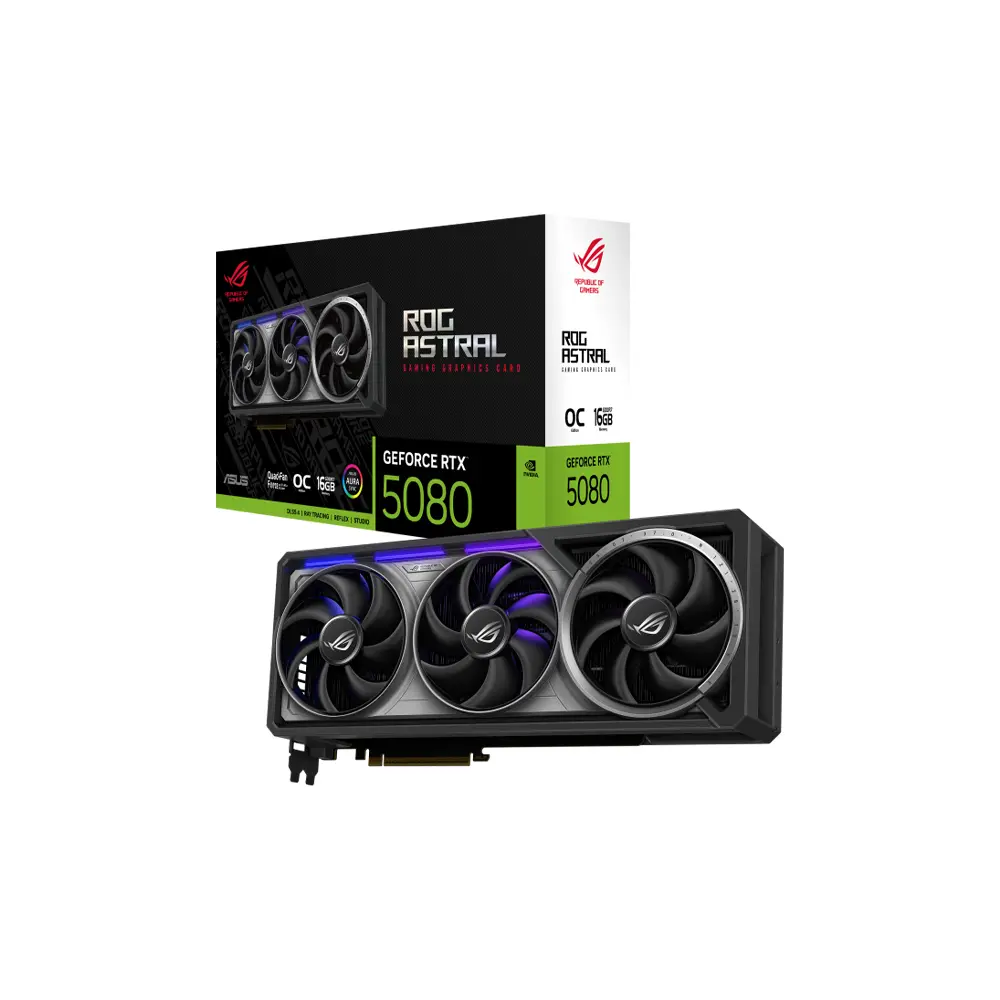 Asus ROG Astral RTX 5080 16GB GDDR7 OC Edition 256Bit Black Graphic Card