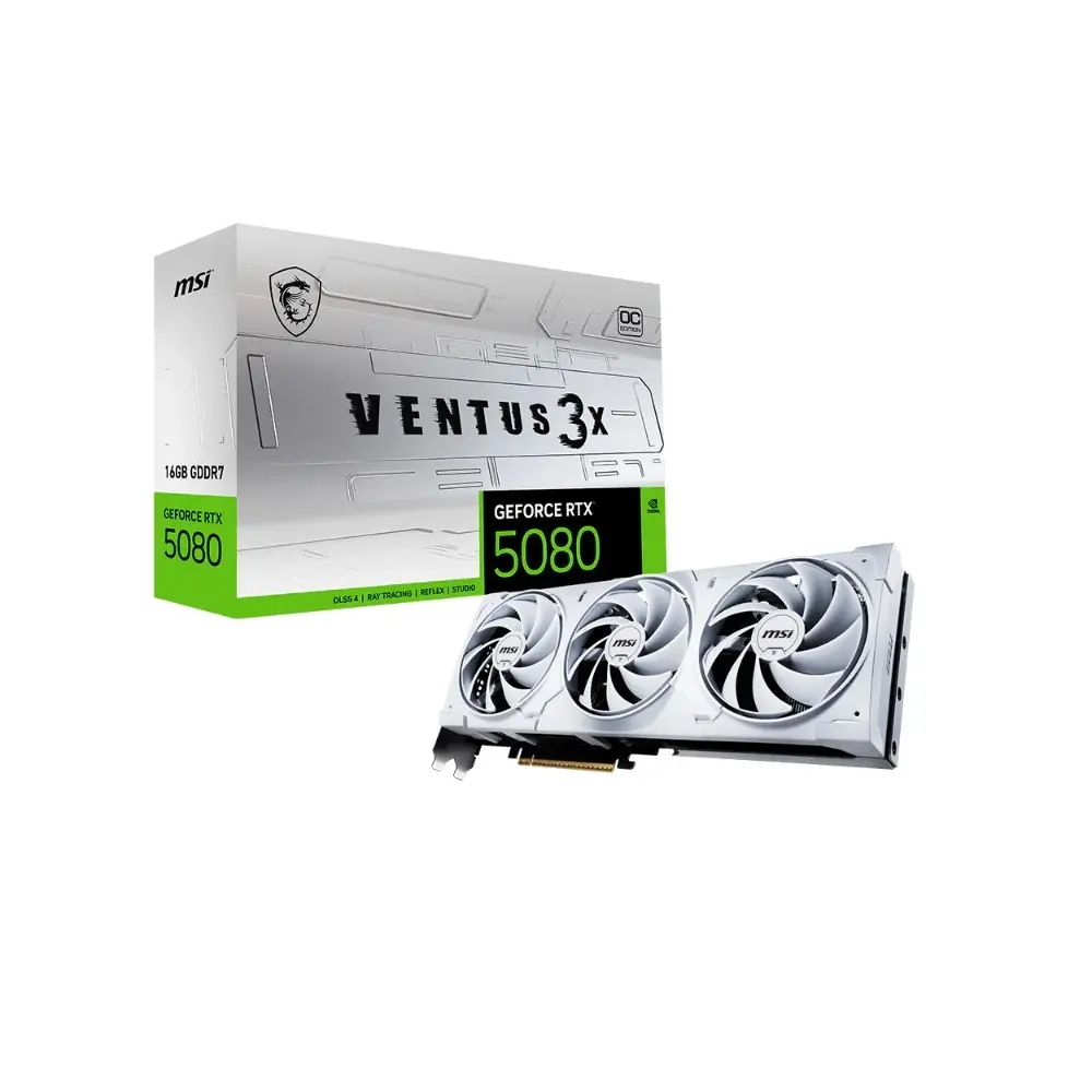 MSI GeForce RTX 5080 Ventus 3X OC 16GB GDDR7 256Bit White Graphic Card