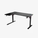 Neodax Edge L-L Ergonomic L-Shaped Carbon Tabletop Dual-Side Integrated RGB Lighting Cup and Headset Holder Black Gaming Desk (140х(60-100)х74 cm)