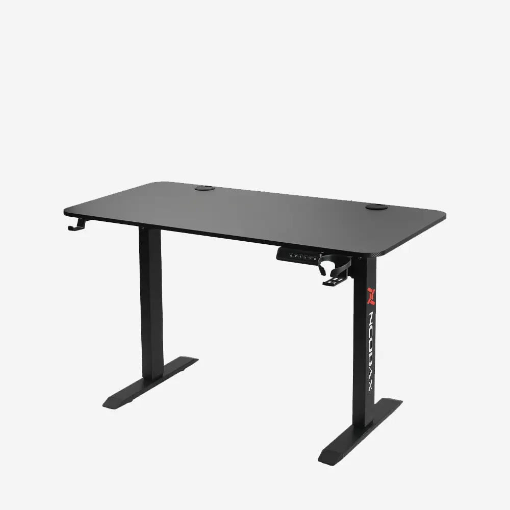 Neodax Lift Max Smart Electric Height Adjustable Carbon Tabletop One-Click Motorized Lift Black Gaming Desk (160cm)