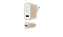 Belkin Car Home Charger Kit , 2.4 Amp / 12 Watt - Gold