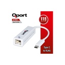 Qport Q-TR45 Type C to RJ45 Gigabit Network 
