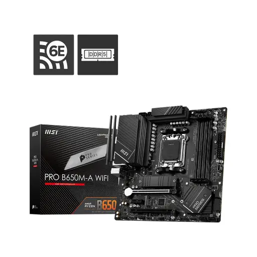 MSI PRO B650M-A WIFI DDR5 6400(OC) HDMI DP M.2 MATX AM5