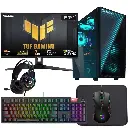 Durmazz Platinum V3 Gaming Bundle - Gaming PC AMD Ryzen 5 7500F 16/32GB DDR5 RAM 1TB SSD Nvidia RTX 4060 & Asus TUF VG279Q3A 27" 1920x1080 Full HD 180Hz 1ms Gaming Monitor & Mechanical Keyboard, Mouse, Mousepad & Headset