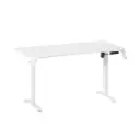 Adax EVEREST Height Adjustable Curved-Edge White Smart Desk with USB, Type-C, AC Charging & Cable Management (140×70cm)