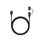McDodo 2 in 1 USB-A to Lightning+Type-C 1.2m Black Data Cable with LED